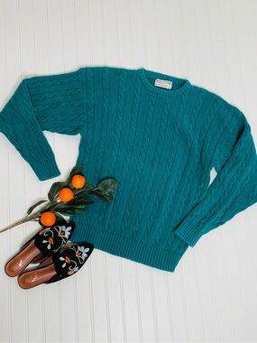 Vintage Islander Cotton English Sports Shop Cable Knit Sweater